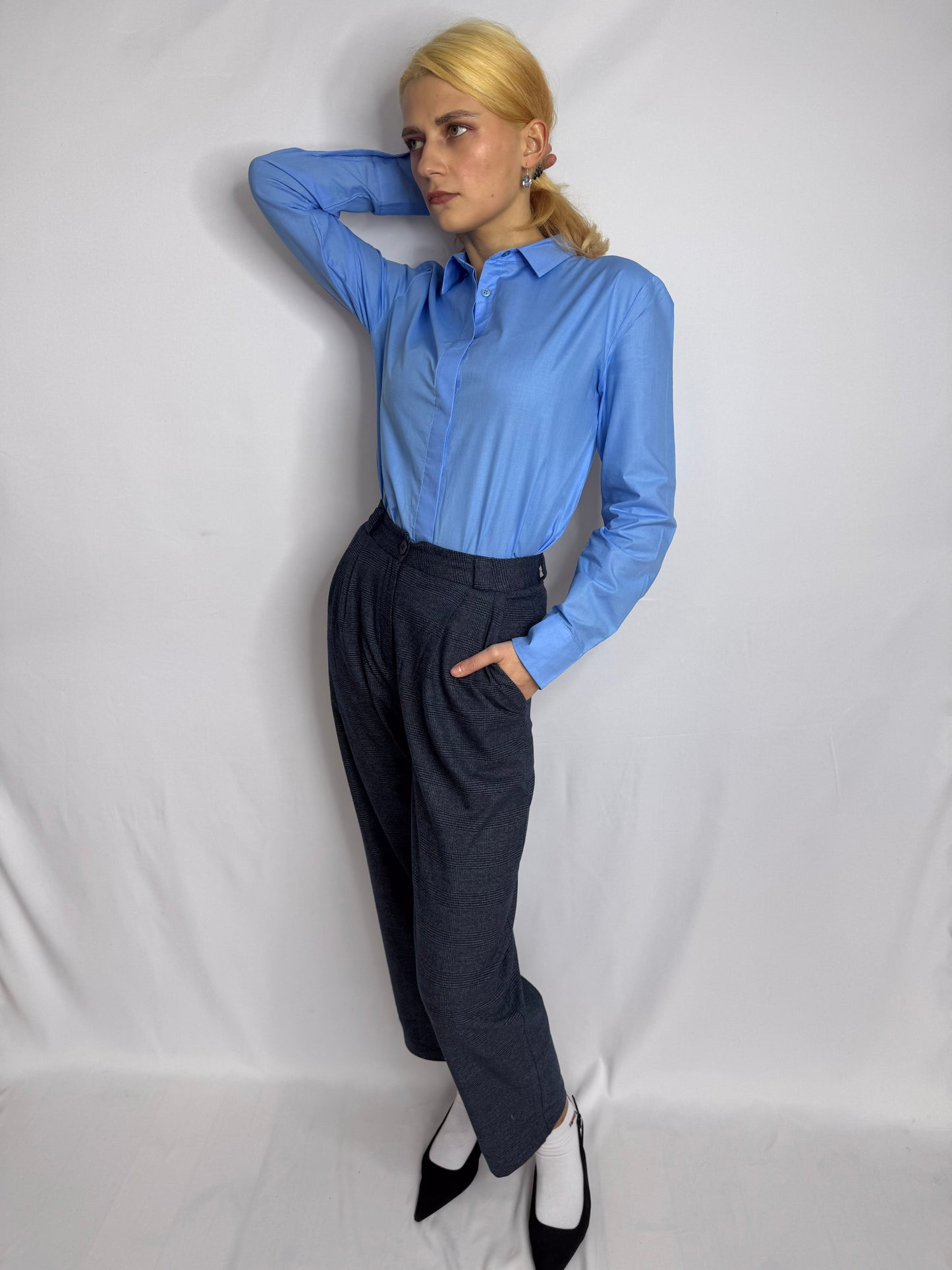 'Straight Leg' auduma bikses