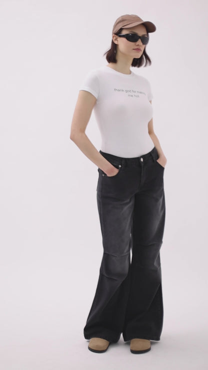 BALTS T-KREKLS AR UZRAKSTU